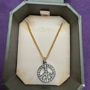 Authentic vintage juicy couture rhinestone peace necklace NWT